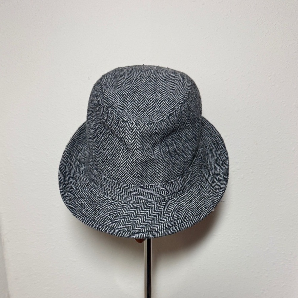 VTG Wind River Men's Wool Hat Grey Black Herringbone 22" Size 7